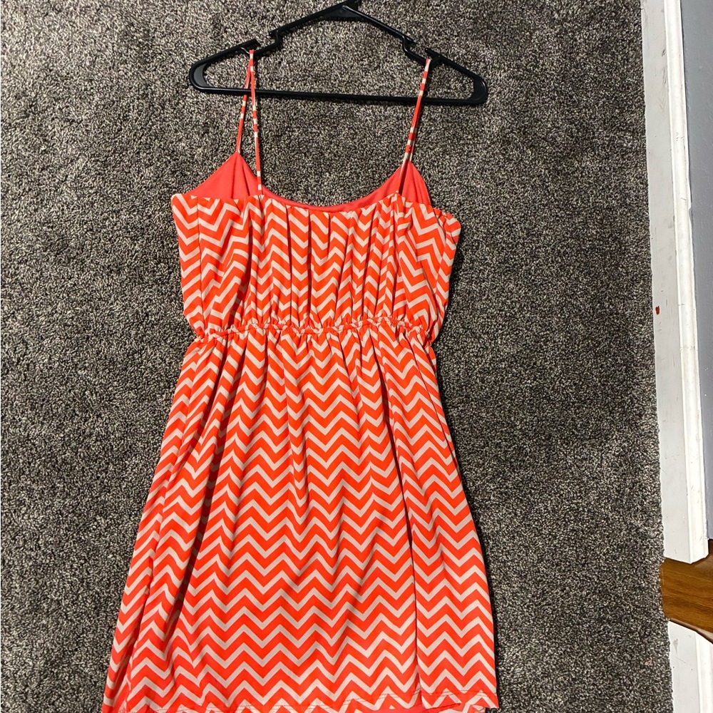Miami Orange Chevron Mini Dress